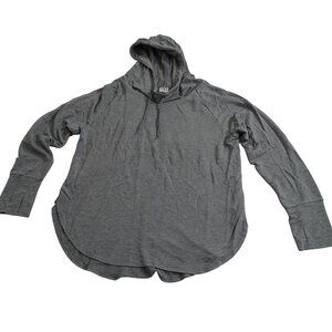 Athletic Works Soft Pullover Hoodie Heather Grey Women Size L 12-14 Thumb Hole